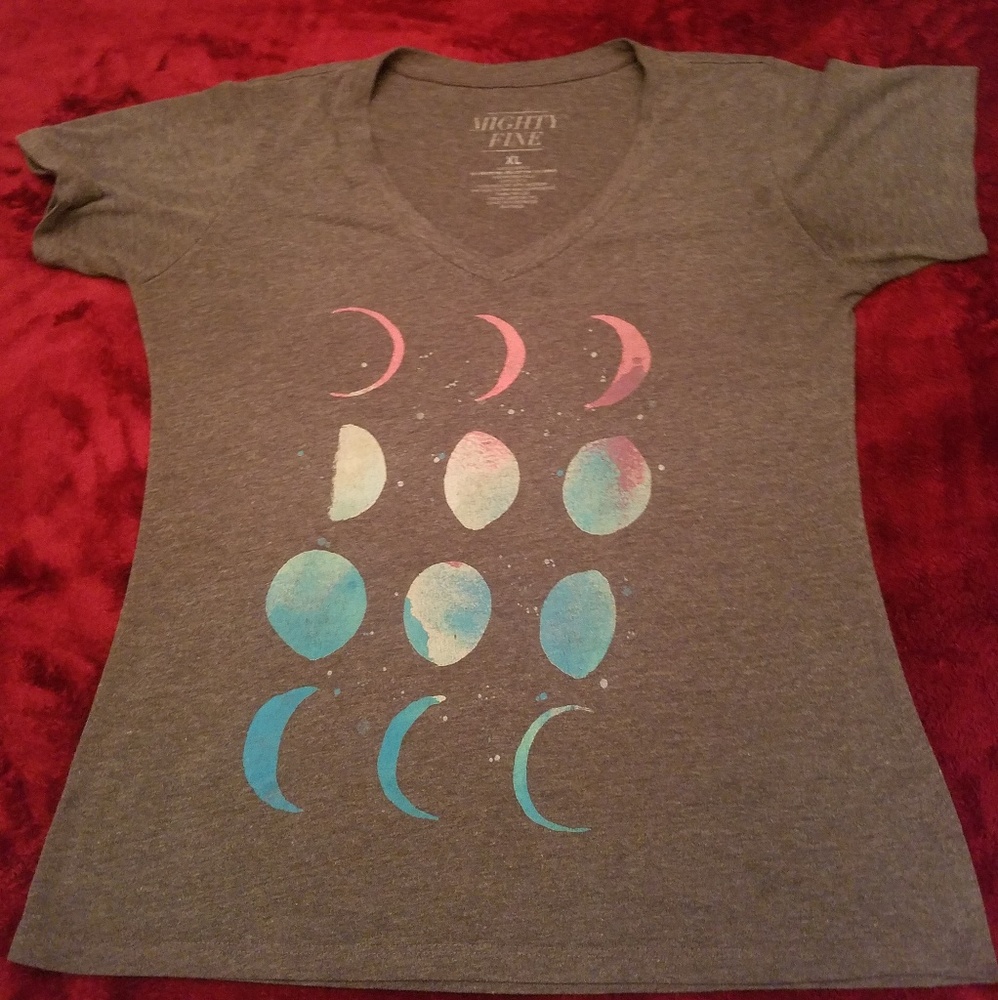 Gray Moon V-neck Shirt